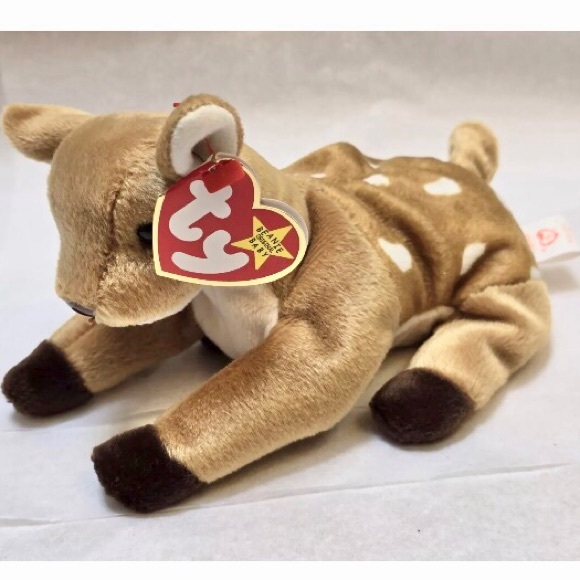 *WHISPER spotted Deer Fawn, Ty Beanie Babies,Hangtag attached,Tag Errors,Vintage - Picture 1 of 10